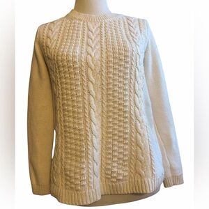 J Crew Cable Knit Sweater Ivory
Casual Pullover Wool Cotton Blend